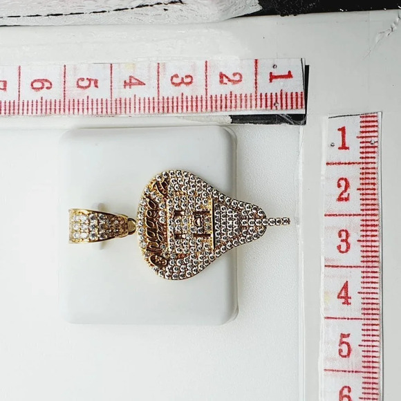 "14K Gold Plated Cubic Zircon Pendant, INUS1BR095 - Picture 10 of 10